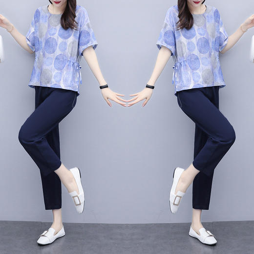 DD-3387棉麻新款洋气减龄时尚休闲小个子显高搭配两件套 商品图3