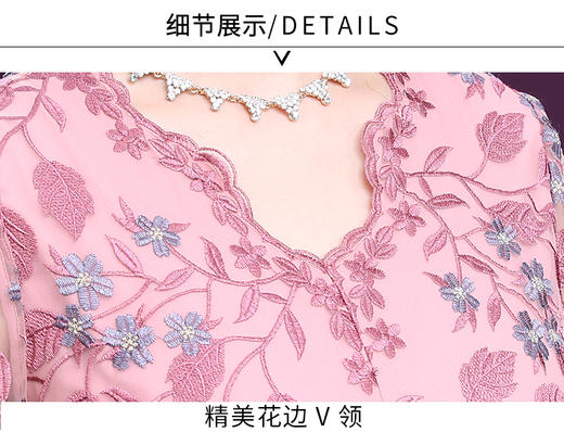 WXY-3270V领刺绣气质蕾丝法式甜美遮肉A字裙 商品图7