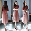 DD-6046中国风文艺印花双层真丝连衣裙 商品缩略图1