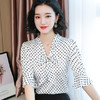 MZ-MZ4222韩版洋气喇叭袖蝴蝶结小衫 商品缩略图3