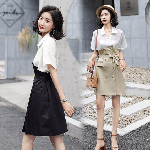 WZNH-SWCS931夏季短袖个性百搭优雅时尚潮流气质连衣裙 商品图0