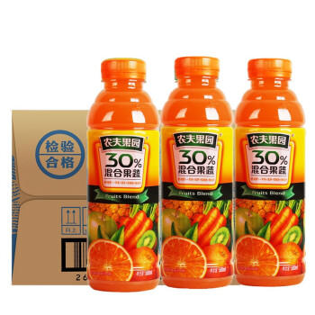 农夫山泉农夫果园30混合胡萝卜橙果蔬汁500ml15瓶