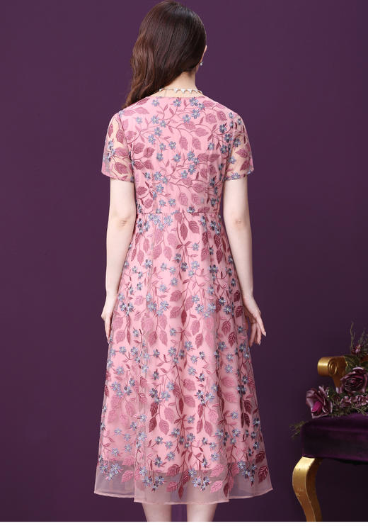 WXY-3270V领刺绣气质蕾丝法式甜美遮肉A字裙 商品图1