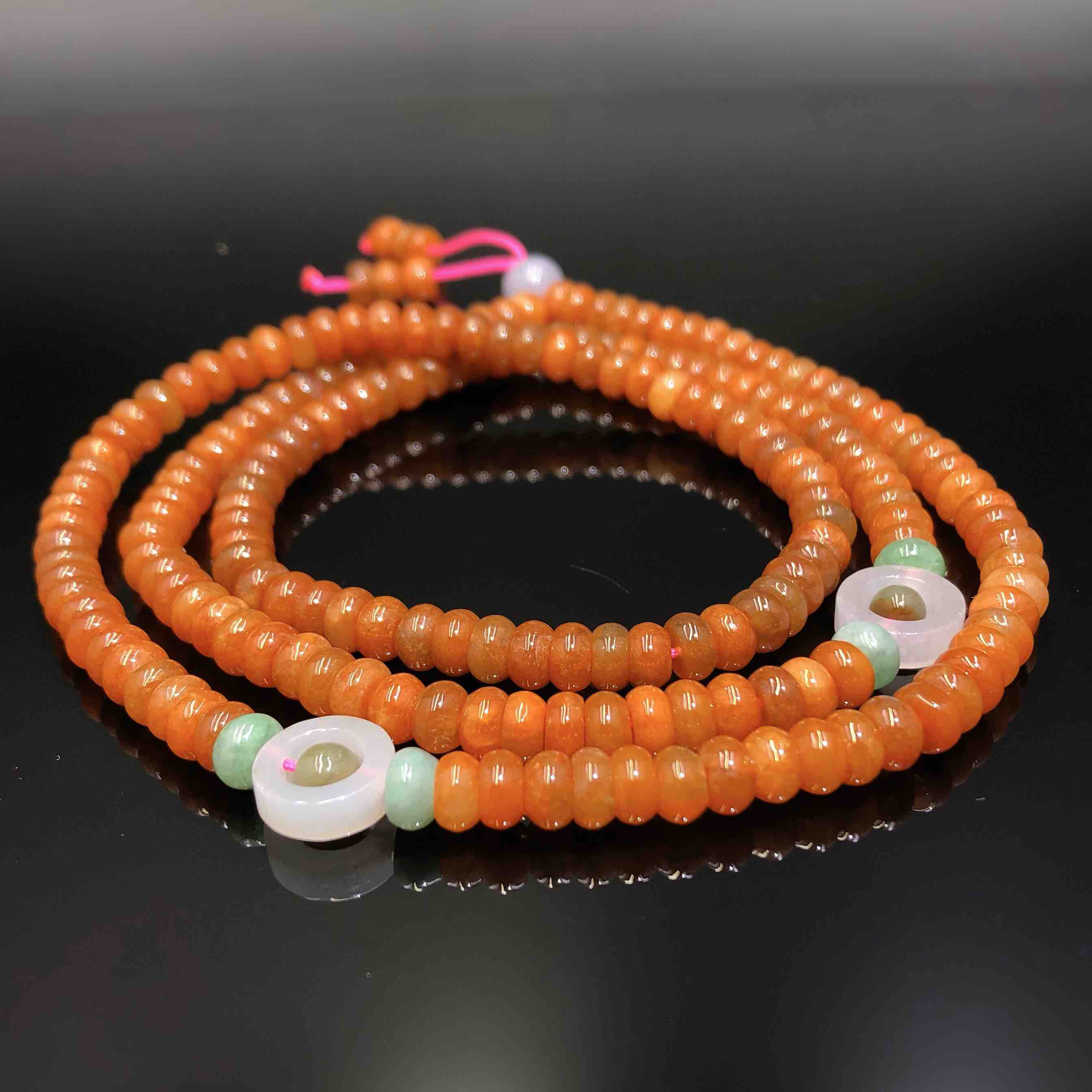 红翡算盘珠项链