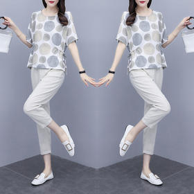 DD-3387棉麻新款洋气减龄时尚休闲小个子显高搭配两件套