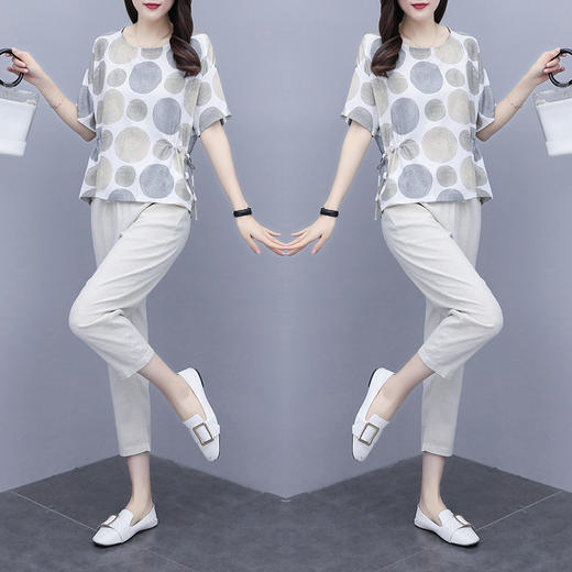 DD-3387棉麻新款洋气减龄时尚休闲小个子显高搭配两件套 商品图0