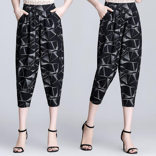 MQ-1758-2009夏季薄新款松紧高腰加大七分休闲裤YY 商品图4