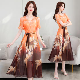 WZNH-YBX2027夏季自然舒适宽松柔软简约连衣裙