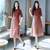 DD-6046中国风文艺印花双层真丝连衣裙 商品缩略图3