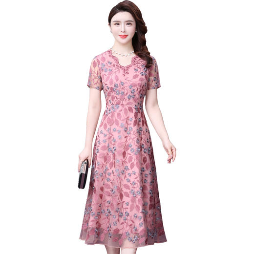 WXY-3270V领刺绣气质蕾丝法式甜美遮肉A字裙 商品图8