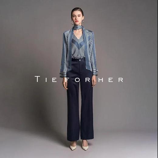 20SSP35复古蓝条纹飘带衬衫 商品图0