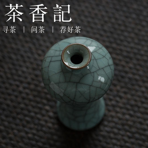 茶香记龙泉 哥窑小花器   梅瓶   开片   粉青釉    郑旭东   茶席摆件 商品图2