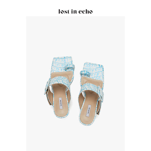 【微瑕疵不退不换】lost in echo 设计师女鞋2020新款时尚 单指包扣中跟凉鞋 2色可选 商品图3