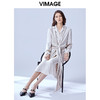 VIMAGE纬漫纪夏款时尚个性设计系带宽松显瘦衬衫连衣裙女V1307905 商品缩略图1