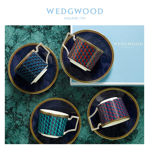 WEDGWOOD玮致活拜占庭杯碟4件套骨瓷下午茶咖啡杯碟欧式礼盒套装 商品图3
