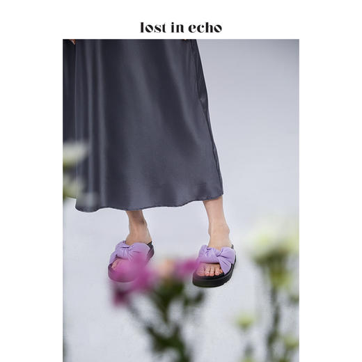 【微瑕疵不退不换】lost in echo 设计师女鞋 时尚打结填充平底拖鞋 商品图0