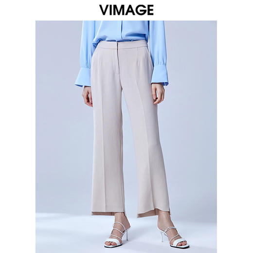 VIMAGE纬漫纪夏款时尚简约通勤职业舒适垂感直筒长裤女裤V1305942 商品图0