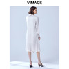 VIMAGE纬漫纪夏款时尚个性设计系带宽松显瘦衬衫连衣裙女V1307905 商品缩略图3