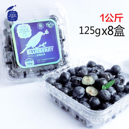 预售蓝莓鲜果1000g 顺丰装 现摘现发 精选大果 8盒装有机蓝莓 顺丰包邮超级鲜 商品图3