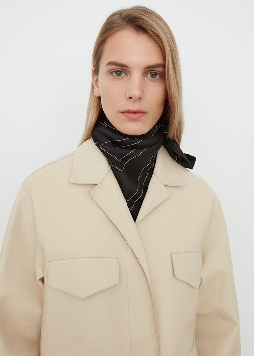 Toteme 黑底白线/白底黑线PANTELLERIA刺绣丝巾 商品图6