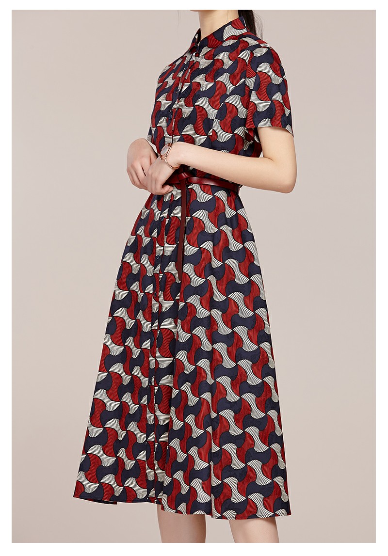 菲姿feizi时光剪影短袖连衣裙0b4f7