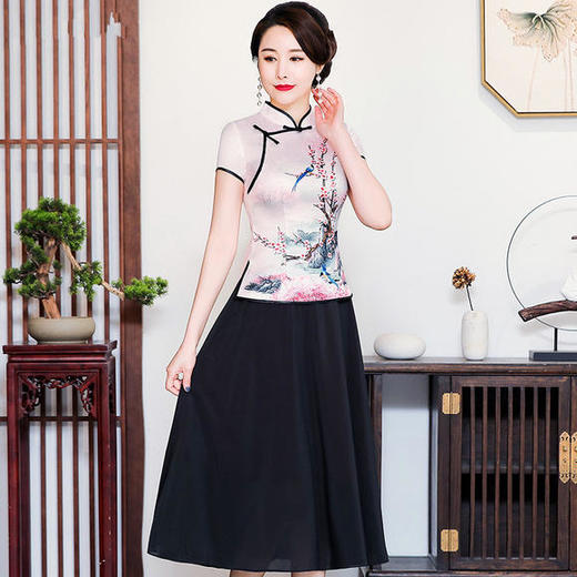 LYR-2095新款中式复古唐装上衣两件套 商品图3