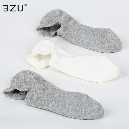 【任选8双59.5】女短袜夏季船袜低帮运动大码短筒吸汗黑色女士加高脚后跟夏季透气薄袜子N37S1001-2 商品图2