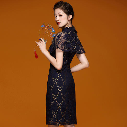 OYCP-20113中国风改良旗袍2020年新款气质蕾丝连衣裙 商品图3
