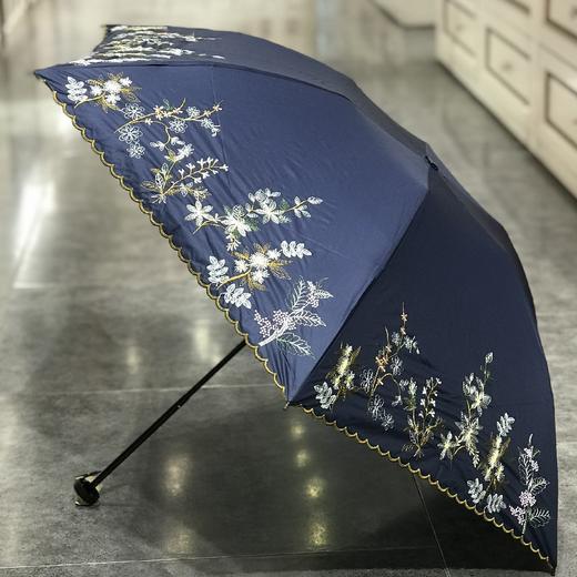 优品堂【夏夜阑珊】超轻黑胶防晒遮阳伞太阳伞防紫外线折叠两用晴雨伞女 商品图6