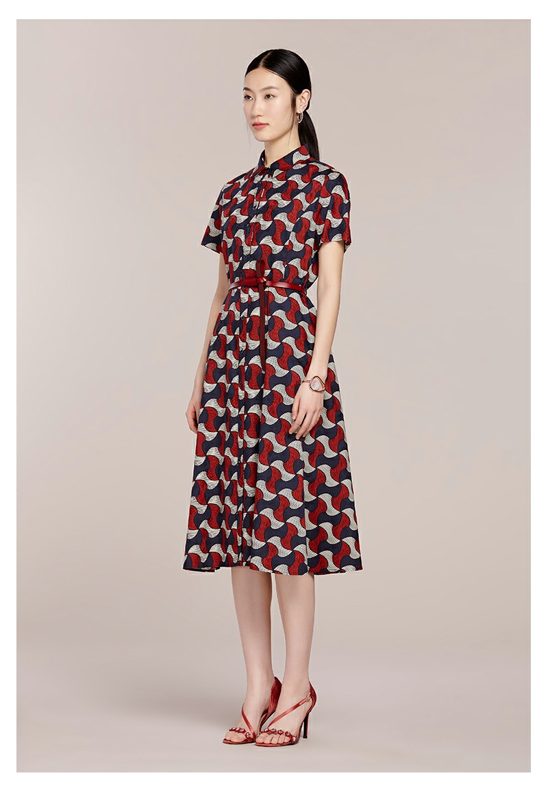 菲姿feizi时光剪影短袖连衣裙0b4f7