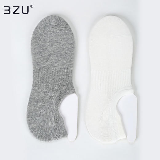 【任选8双59.5】女短袜夏季船袜低帮运动大码短筒吸汗黑色女士加高脚后跟夏季透气薄袜子N37S1001-2 商品图3