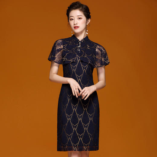 OYCP-20113中国风改良旗袍2020年新款气质蕾丝连衣裙 商品图2