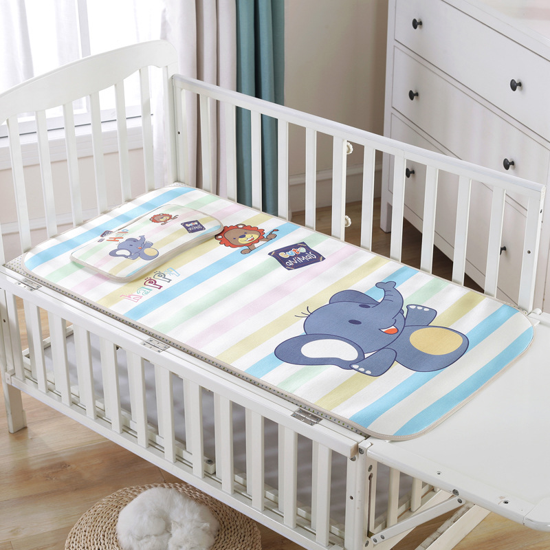 婴儿凉席三明治加厚折叠儿童凉席透气冰丝席套件