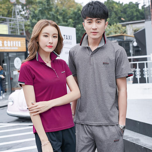 SPYG-6015DFGEW加肥加大码休闲运动装情侣男运动服套装棉 商品图2