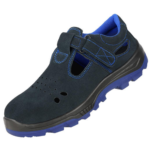 劳保鞋男透气钢包头防砸防刺魔术扣反绒皮耐磨实心底舒适防臭安全工作鞋 商品图3