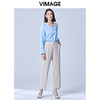 VIMAGE纬漫纪夏款时尚简约通勤职业舒适垂感直筒长裤女裤V1305942 商品缩略图1