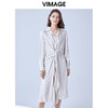 VIMAGE纬漫纪夏款时尚个性设计系带宽松显瘦衬衫连衣裙女V1307905 商品缩略图0