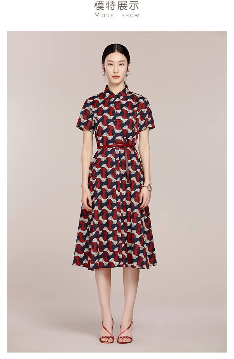 菲姿feizi时光剪影短袖连衣裙0b4f7