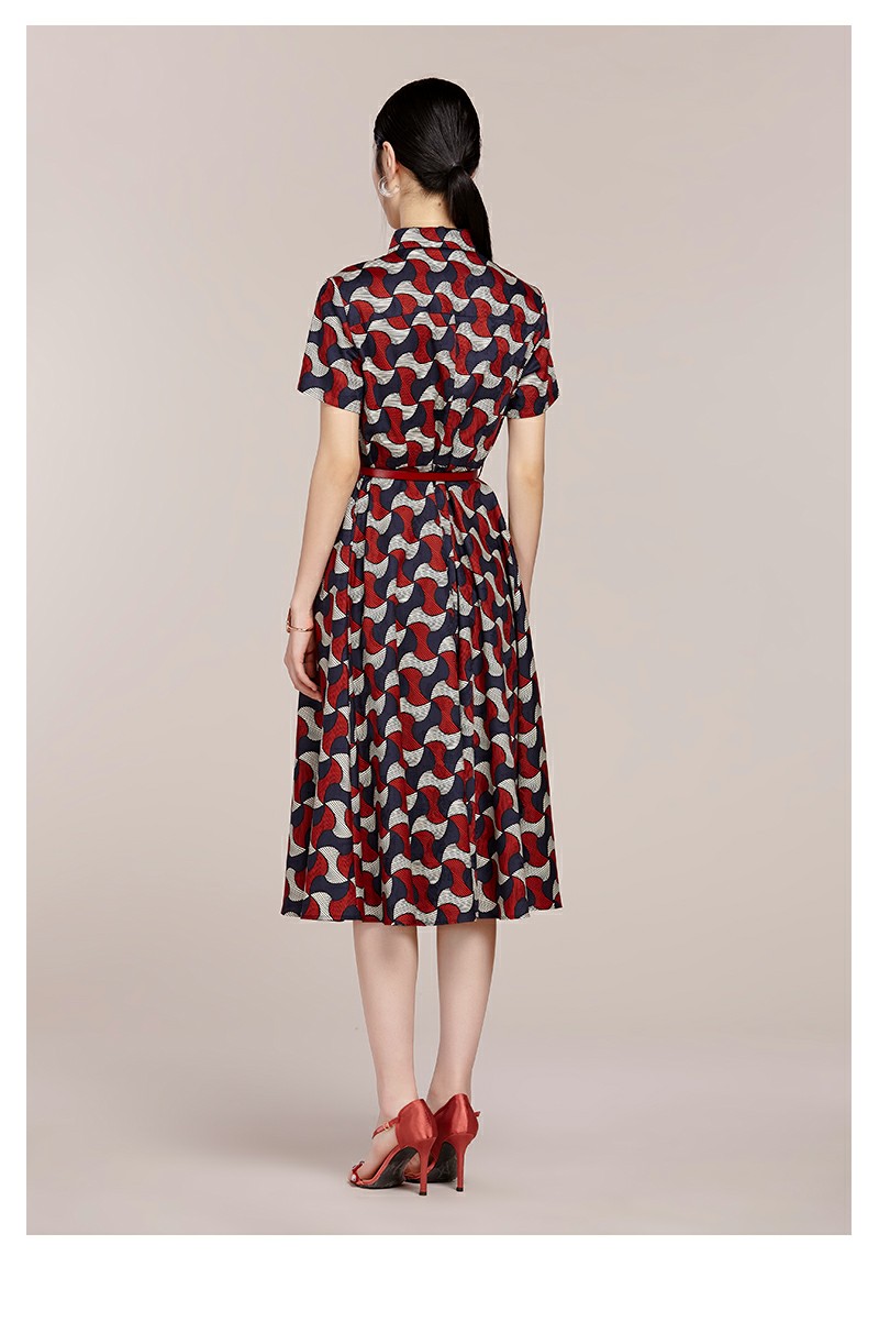 菲姿feizi时光剪影短袖连衣裙0b4f7