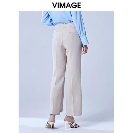 VIMAGE纬漫纪夏款时尚简约通勤职业舒适垂感直筒长裤女裤V1305942 商品图3
