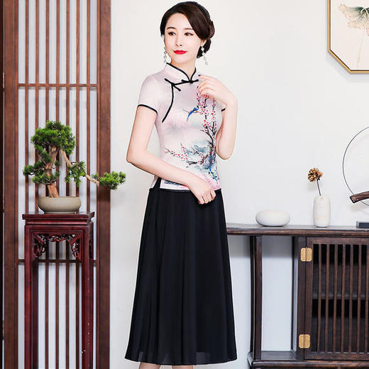 LYR-2095新款中式复古唐装上衣两件套 商品图1