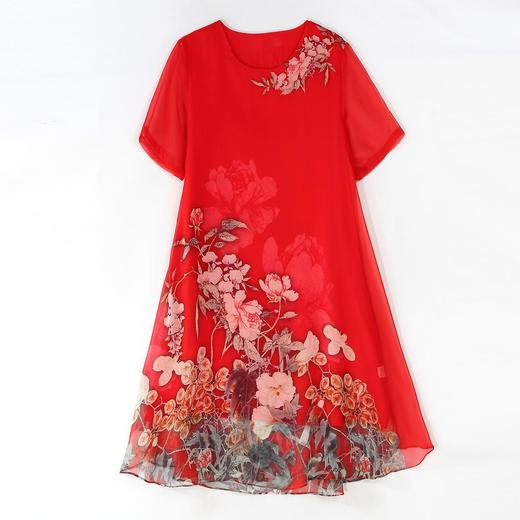 WZNH-YYG82480潮流数码印花宽松腰2020年夏季短袖长裙 商品图4