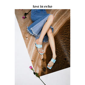 【微瑕疵不退不换】lost in echo 设计师女鞋2020新款时尚 单指包扣中跟凉鞋 2色可选