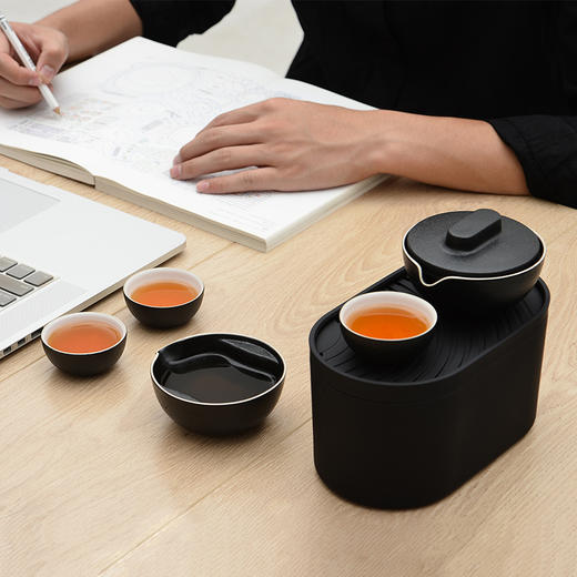 泊喜小巨蛋T1便携式茶具黑色经典版茶壶 商品图0