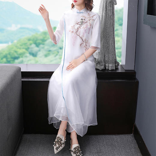 OG5181新款民族风复古气质刺绣茶服裙TZF 商品图1
