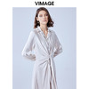 VIMAGE纬漫纪夏款时尚个性设计系带宽松显瘦衬衫连衣裙女V1307905 商品缩略图2