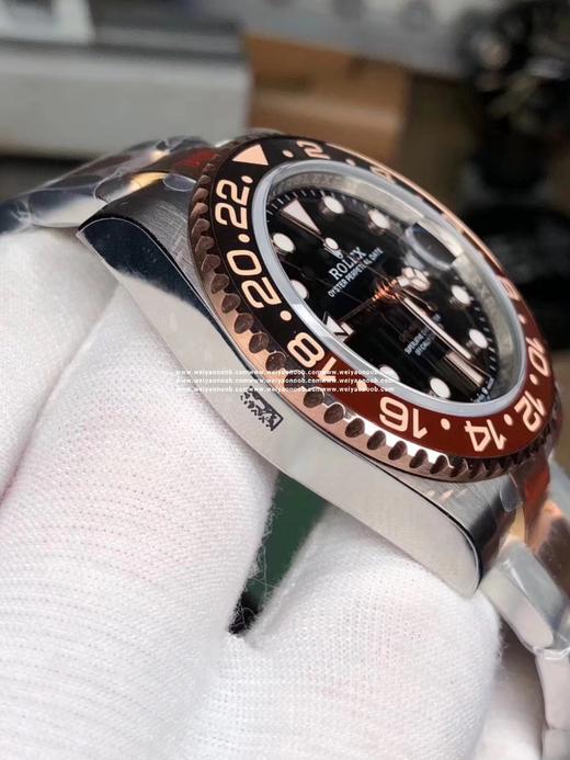 格林尼治型ll 904钢，间玫瑰金款，双向旋转外圈，配棕黑双色 Cerachrom 陶质 24 小时刻度字圈。GTM双时区！ 商品图3