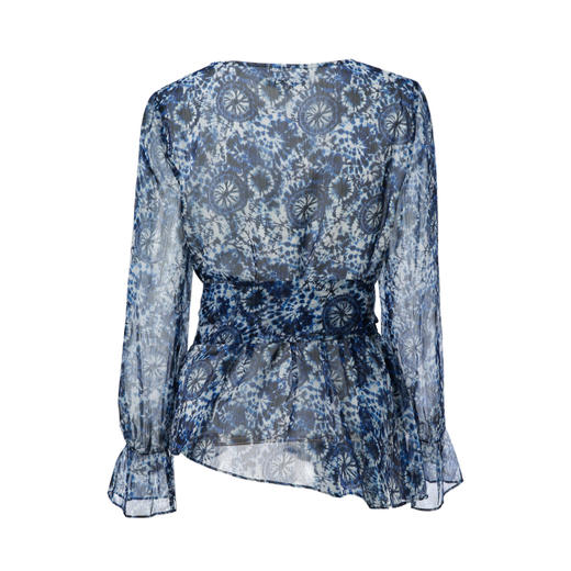 VIMAGE纬漫纪女装初春夏长袖浪漫印花修身雪纺衫小上衣V1313917 商品图5