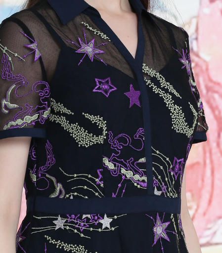 2s5942青莲色连衣裙众灵杂沓lsf