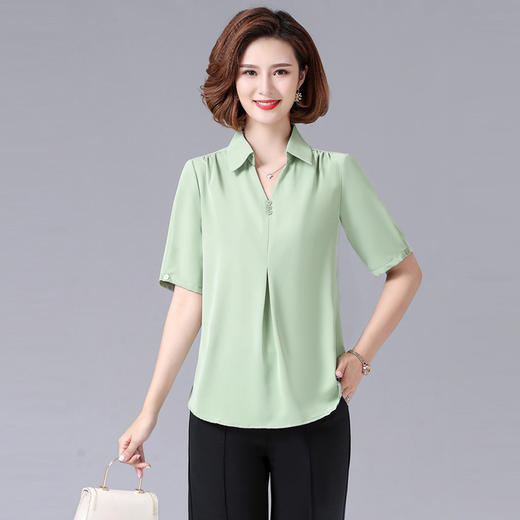 MQ-3164-1071-2夏装新款中袖40岁50洋气衬衫YY 商品图2